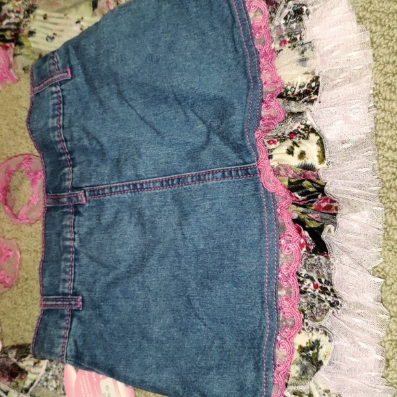 NWT Girls 2 Piece Jean Skirt and Wrap Set - Picture 5 of 7